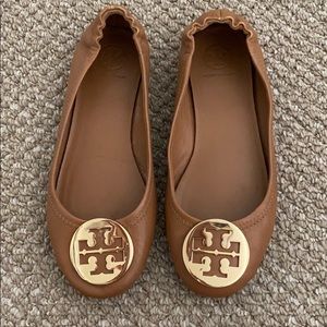 Minnie Travel Ballet Flat, Royal Tan & Gold